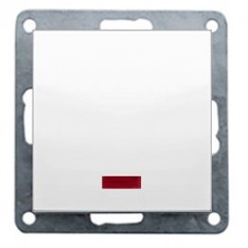 Ecoplast Переключатель 1-клавишный, на 2 направления, c индикатором (схема 6L) 16 A, 250 B 840404-1