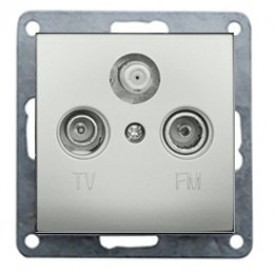 Ecoplast Накладка розетки TV+FM+SAT 2(3) (серебристый металлик) LK80 845203-1
