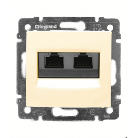 Розетка RJ45x2 кат.6 UTP Legrand Valena 774147 слоновая кость