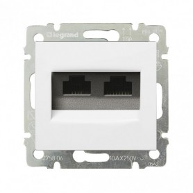 Розетка компьютерная RJ45х2 кат.5е Legrand Valena 774231 белая