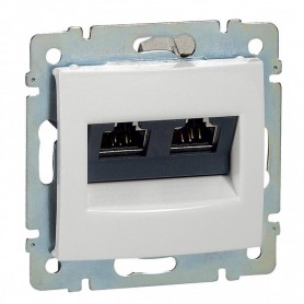 Розетка RJ45x2 кат.6 STP Legrand Valena 774245 на винтах белая