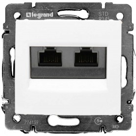 Розетка RJ45x2 кат.6 UTP Legrand Valena 774247 белая