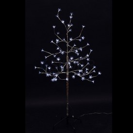 Дерево комнатное "Сакура", ствол и ветки фольга, высота 1.2 метра, 80 светодиодов белого цвета Neon-night 531-255