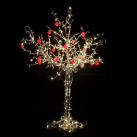 Светодиодное дерево "Яблоня", высота 1.2м, 8 красных яблок, теплый белый, IP65 Neon-night 531-401
