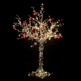 Светодиодное дерево "Яблоня", высота 1.5м, 10 красных яблок, теплый белый, IP65 Neon-night 531-402
