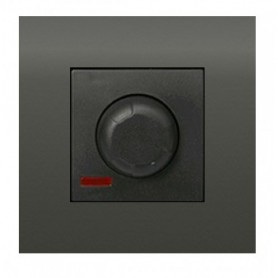 Светорегулятор поворотный нажимной 600 Вт Экопласт LK45 черный бархат  857208-1