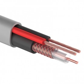 Комбинированный кабель для видеонаблюдения КВК 2 + 2х0,75 , белый,  200м PROconnect