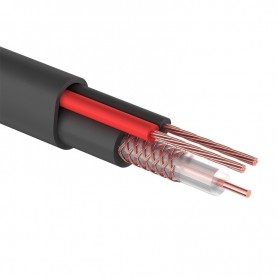 Комбинированный кабель для видеонаблюдения КВК 2 + 2х0,75 , черный,  200м