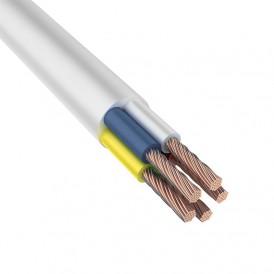 Провод соединительный ПВС 5x6,0 мм², белый, длина 50 метров, ГОСТ 7399-97  REXANT