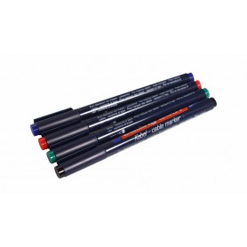 Набор маркеров E-8407#4S 0.3 мм (для маркировки кабелей) набор: черный, красный, зеленый, синий