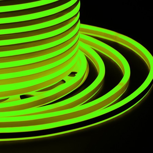 Гибкий Неон LED SMD, компактный 7х12мм, двухсторонний, зелёный, 120 LED/м, бухта 100м