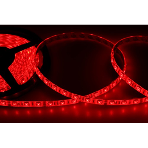 LED лента силикон, 10 мм, IP65, SMD 5050, 60 LED/m, 12 V, цвет свечения красный