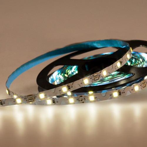 LED лента 12 В, 6 мм, S-образная плата, IP65 (напыление силикона), SMD 2835, 60 LED/m, цвет свечения белый (6000 К)