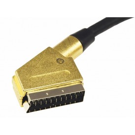 Шнур SCART Plug - SCART Plug 21pin  1.5М  (gold-gold)  металл  REXANT