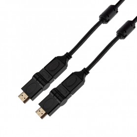 Шнур HDMI - HDMI с фильтрами, длина 2 метра, угловой 360° (GOLD) (PVC пакет) REXANT