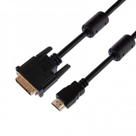Шнур HDMI - DVI-D с фильтрами, длина 1,5 метра (GOLD) (PE пакет) REXANT