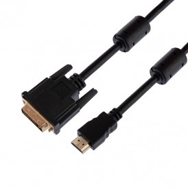 Шнур HDMI - DVI-D с фильтрами, длина 3 метра (GOLD) (PE пакет) REXANT