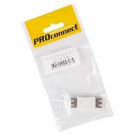 Переходник USB PROconnect, гнездо USB-A - гнездо USB-А, 1 шт., пакет БОПП