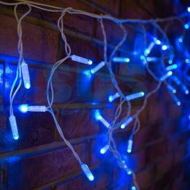 Гирлянда Айсикл (бахрома) светодиодный, 2,4 х 0,6 м, белый провод, 230 В, диоды синие, 76 LED|255-033-6| NEON-NIGHT