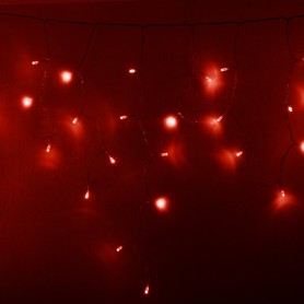 Гирлянда Айсикл (бахрома) светодиодный, 2,4 х 0,6 м, прозрачный провод, 230 В, диоды красные, 88 LED |255-052| NEON-NIGHT