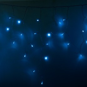 Гирлянда Айсикл (бахрома) светодиодный, 2,4 х 0,6 м, прозрачный провод, 230 В, диоды синии, 88 LED |255-053| NEON-NIGHT