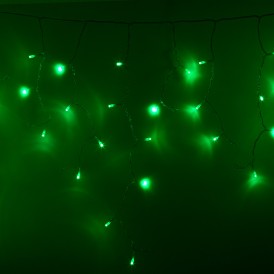 Гирлянда Айсикл (бахрома) светодиодный, 2,4 х 0,6 м, прозрачный провод, 230 В, диоды зелёные, 88 LED  | 255-054| NEON-NIGHT