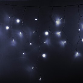 Гирлянда Айсикл (бахрома) светодиодный, 2,4 х 0,6 м, прозрачный провод, 230 В, диоды белые, 88 LED|255-055| NEON-NIGHT