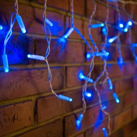 Гирлянда Айсикл (бахрома) светодиодный, 4,8 х 0,6 м, белый провод, 230 В, диоды синие, 176 LED |255-136| NEON-NIGHT