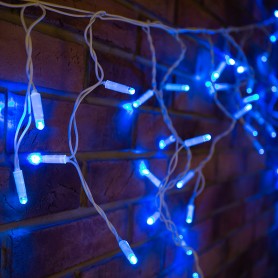 Гирлянда Айсикл (бахрома) светодиодный, 4,8 х 0,6 м, белый провод, 230 В, диоды синие, 152 LED |255-136-6| NEON-NIGHT