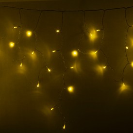 Гирлянда Айсикл (бахрома) светодиодный, 4,8 х 0,6 м, прозрачный провод, 230 В, диоды желтые, 176 LED  |255-141| NEON-NIGHT