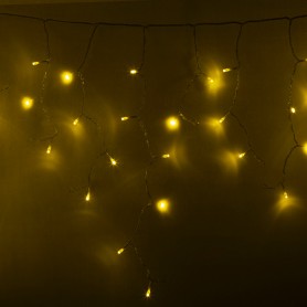 Гирлянда Айсикл (бахрома) светодиодный, 4,8 х 0,6 м, прозрачный провод, 230 В, диоды желтые, 176 LED  |255-141| NEON-NIGHT