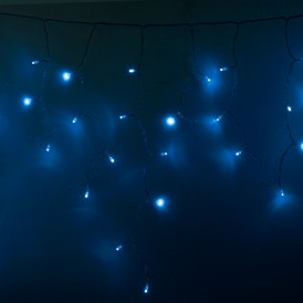 Гирлянда Айсикл (бахрома) светодиодный, 4,8 х 0,6 м, прозрачный провод, 230 В, диоды синие, 176 LED|255-143| NEON-NIGHT