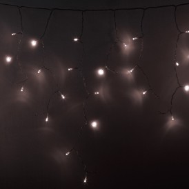 Гирлянда Айсикл (бахрома) светодиодный, 4,8 х 0,6 м, прозрачный провод, диоды ТЕПЛЫЙ БЕЛЫЙ, 176 LED |255-146| NEON-NIGHT