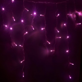 Гирлянда Айсикл (бахрома) светодиодный, 4,8 х 0,6 м, прозрачный провод, 230 В, диоды розовые, 176 LED |255-148| NEON-NIGHT