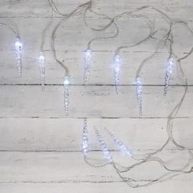 Гирлянда «Сосульки» 1,5х0,25 м, прозрачный провод, белый цвет свечения NEON-NIGHT