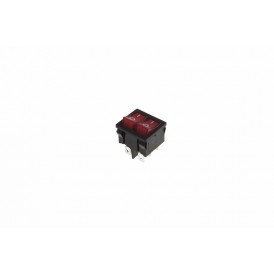 Выключатель клавишный 250V 6А (6с) ON-OFF красный с подсветкой ДВОЙНОЙ  Mini  REXANT