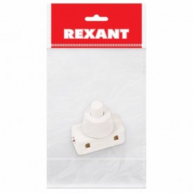 Выключатель-кнопка 250V 2А (2с) ON-OFF  белый  (PBS-17A) (для настольной лампы)  REXANT Индивидуальная упаковка 1 шт