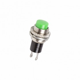 Выключатель-кнопка  металл 220V 2А (2с) (ON)-OFF  Ø10.2  зеленая  Mini  REXANT