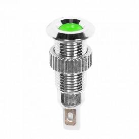 Индикатор металл Ø8 220В подсв/зеленая LED  REXANT