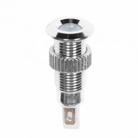 Индикатор металл Ø8 220В подсв/белая LED  REXANT