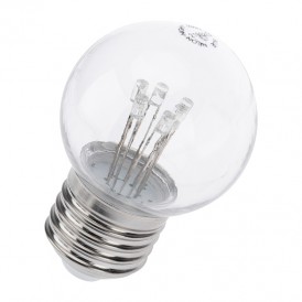 Лампа шар e27 6 LED  Ø45мм - зеленая, прозрачная колба, эффект лампы накаливания