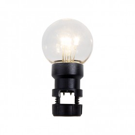 Лампа шар 6 LED вместе с патроном для белт-лайта, цвет: Тёплый белый, Ø45мм, прозрачная колба