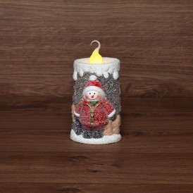 Керамическая фигурка «Свечка со снеговиком» 10.5х9х17.6 см