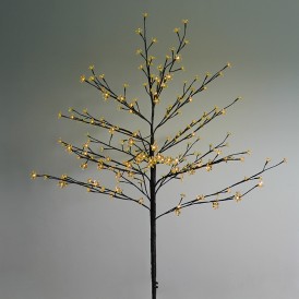 Дерево комнатное "Сакура", коричневый цвет ствола и веток, высота 1.2 метра, 80 светодиодов желтого цвета Neon-night 531-241