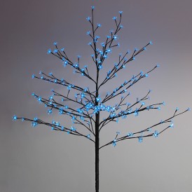 Дерево комнатное "Сакура", коричневый цвет ствола и веток, высота 1.2 метра, 80 светодиодов синего цвета Neon-night 531-243