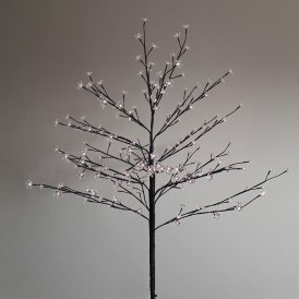 Дерево комнатное "Сакура", коричневый цвет ствола и веток, высота 1.2 метра, 80 светодиодов белого цвета Neon-night 531-245