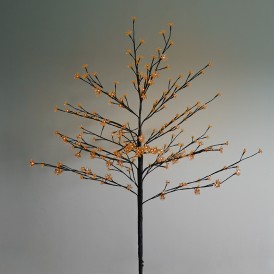 Дерево комнатное "Сакура", коричневый цвет ствола и веток, высота 1.2 метра, 80 светодиодов теплого белого цвета Neon-night 531-247