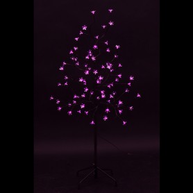 Дерево комнатное "Сакура", коричневый цвет ствола и веток, высота 1.2 метра, 80 светодиодов розового цвета Neon-night 531-248