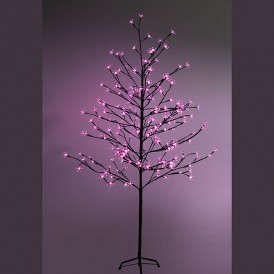 Дерево комнатное "Сакура", коричневый цвет ствола и веток, высота 1.5 метра, 120 светодиодов розового цвета Neon-night 531-268
