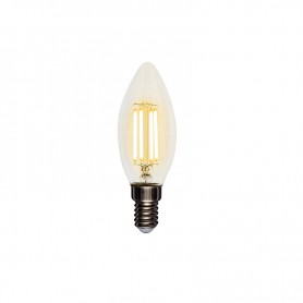 Лампа филаментная REXANT Свеча CN35 7.5 Вт 600 Лм 2700K E14 прозрачная колба